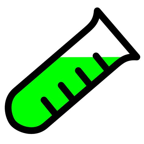 OnlineLabels Clip Art - Lab Icon - Tilted Test Tube Green