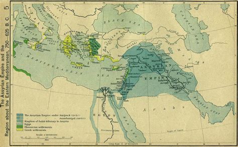 Map of the Assyrian Empire 750-625 BC