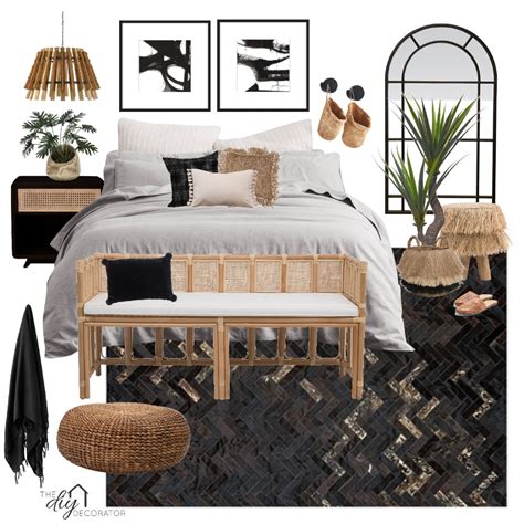 Black bedroom Interior Design Mood Board by Thediydecorator | Style Sourcebook