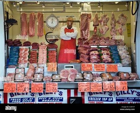 Mobile butcher van with display of meat Stock Photo - Alamy