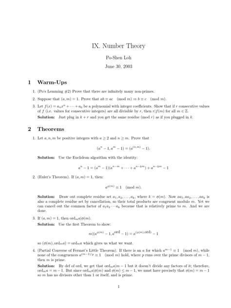 Number Theory | PDF