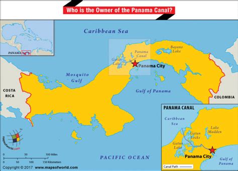 Map of Panama highlighting the location of Panama Canal - Answers