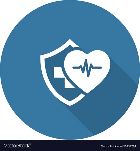 Health insurance icon flat design Royalty Free Vector Image