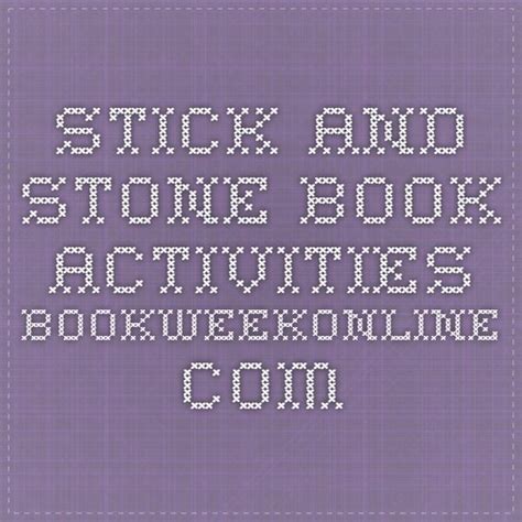 Stick and Stone book activities. bookweekonline.com (With images) | Counseling lessons ...