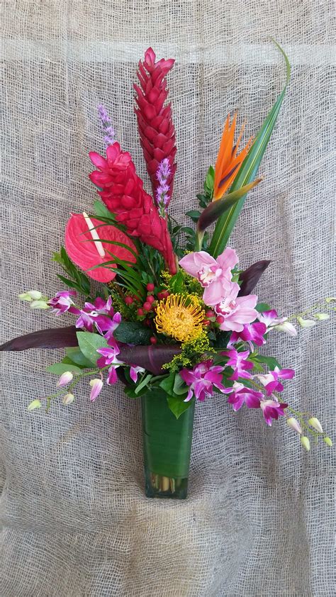 Tropical Vase Arrangement by Mahalo Flowers