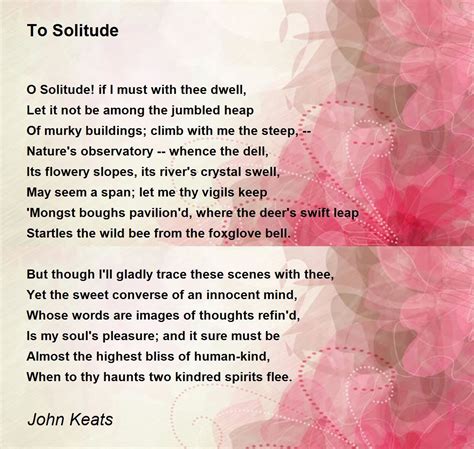 To Solitude Poem by John Keats - Poem Hunter