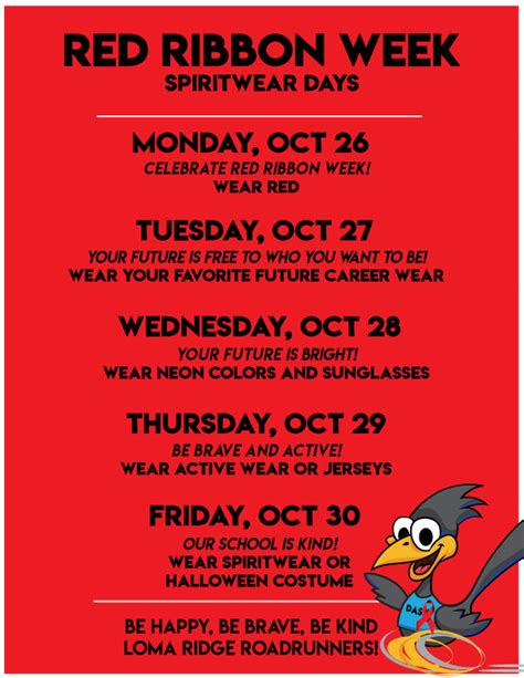 Red Ribbon Week Dress Up Days | IUSD.org