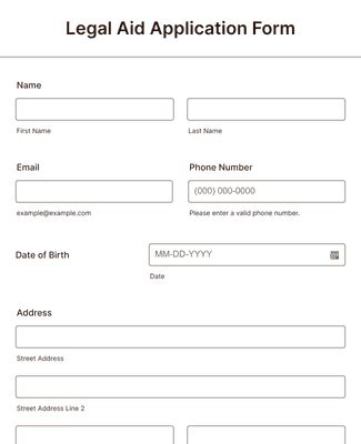 Legal Aid Application Form Template | Jotform