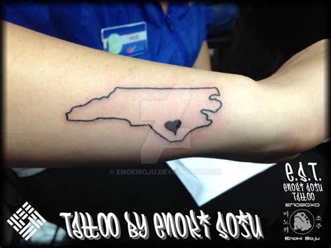 North Carolina Outline Tattoo By Enoki Soju by enokisoju on DeviantArt