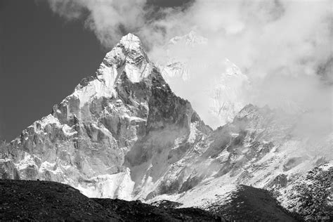 Ama Dablam Subpeak B&W #2 | Khumbu, Nepal | Mountain Photography by Jack Brauer