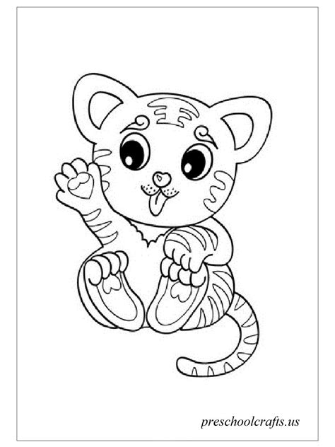 baby tiger coloring pages - Preschool Crafts | Zoo animal coloring ...