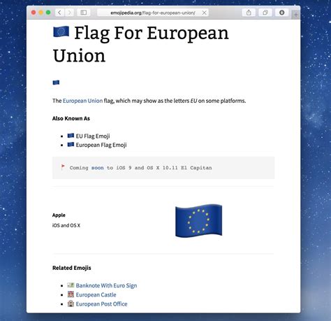 The European Union gets an emoji flag in iOS 9 : r/europe