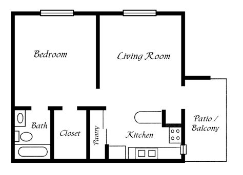 Simple Floor Plan for a 1 Bedroom Mobile Home