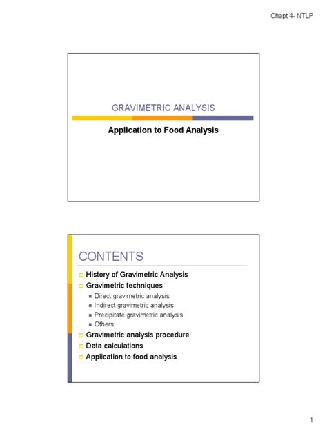 Chapter 4 Gravimetric Analysis | PDF