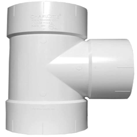 Charlotte Pipe 12 in. x 12 in. x 8 in. PVC DWV Straight Tee Reducing-PVC 00401A 5400 - The Home ...