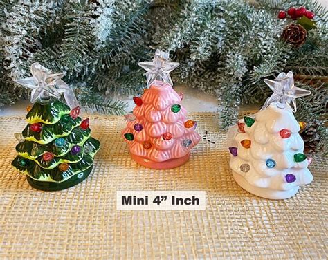 Mini Ceramic Light up Christmas Tree, Midcentury Retro Ornament ...