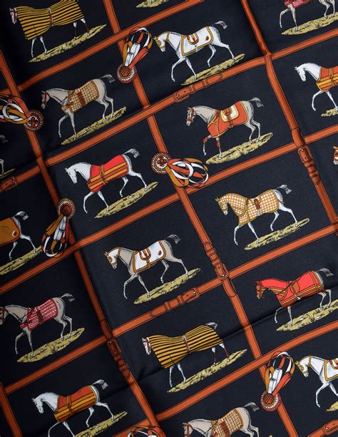 Hermes Vintage Petits Chevaux Equestrian Horse Silk Scarf - from ...