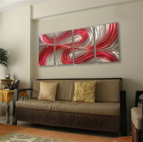 Echo Red - Abstract Metal Wall Art Contemporary Modern Decor ...