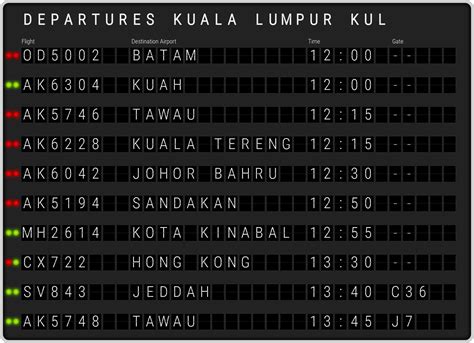 Kuala Lumpur Airport Departures [KUL] Flight Schedules & departure