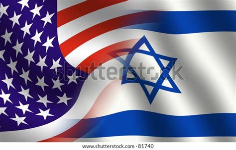 Waving Usa Israeli Flag Blended Together Stock Photo (Edit Now) 81740