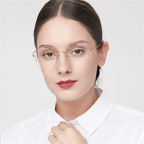 Rose Gold Flexible Oval Rimless Eyeglasses Marv | ubicaciondepersonas ...