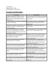 Recrystallization Lab Report .pdf - Jada Brewer September 21 2020 Recrystallization MP Report ...