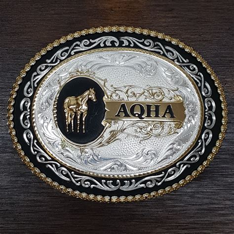 5" X 4" Montana Silversmiths AQHA Horse Trophy Belt Buckle ⋆ Show Me ...