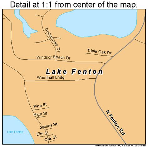 Lake Fenton Michigan Street Map 2644520