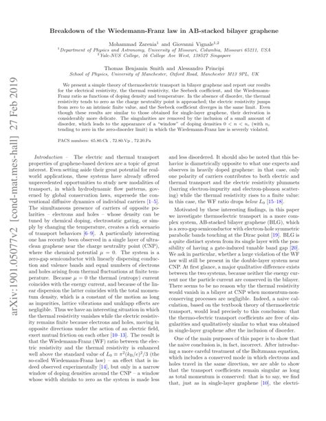 (PDF) Breakdown of the Wiedemann-Franz law in A B -stacked bilayer graphene