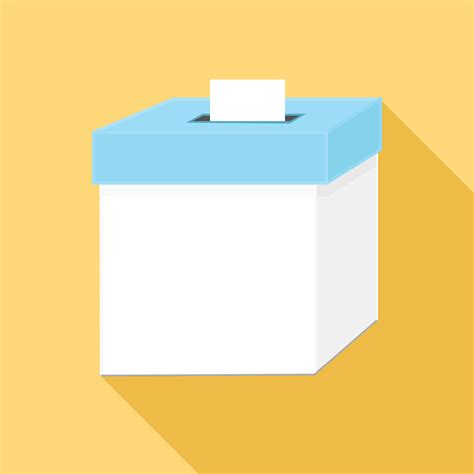 Ballot Box Flat Design on yellow background. 13428266 Vector Art at ...