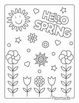 Free Coloring Pages Spring Season sketch template