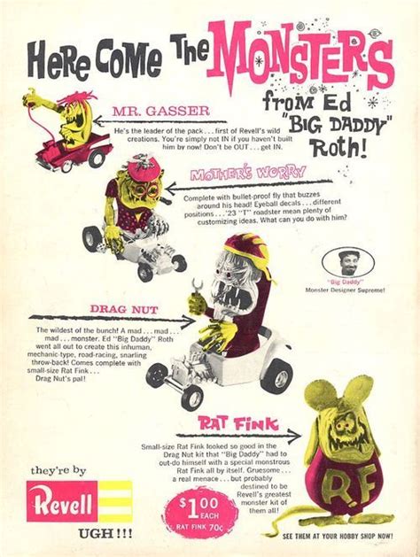 Revell / Ed Big Daddy Roth model kit ad (Mid 1960s) | Rat fink, Graphic ...