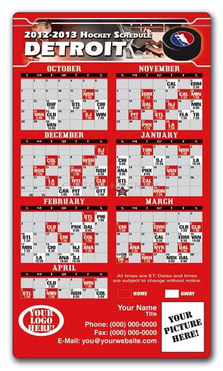 Detroit Red Wings Schedule Printable - PrintableSchedule.net ...