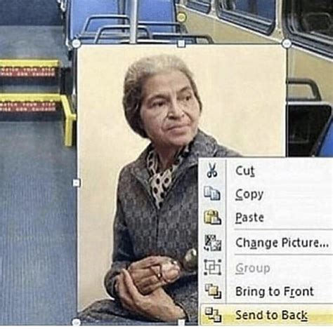 Rosa parks herself at the front of the bus : r/memes