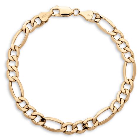 Men's Figaro-Link Chain Bracelet in 10k Yellow Gold 8" (7.5mm) at ...