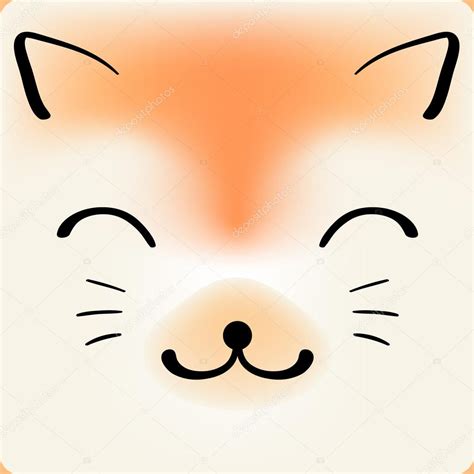 Cute cartoon cat face, vector background for a card — Stock Vector © natalyon #23279762