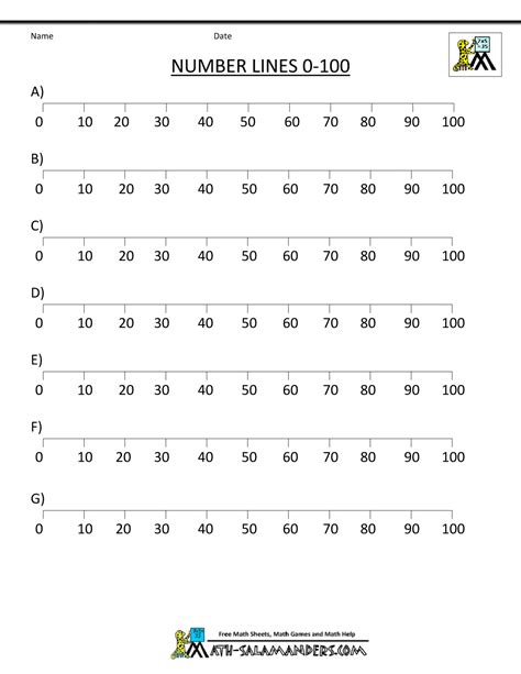 Free Printable Number Line To 100 - Printable Templates