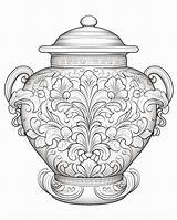 Urn Coloring Page Pictures  Freepik sketch template