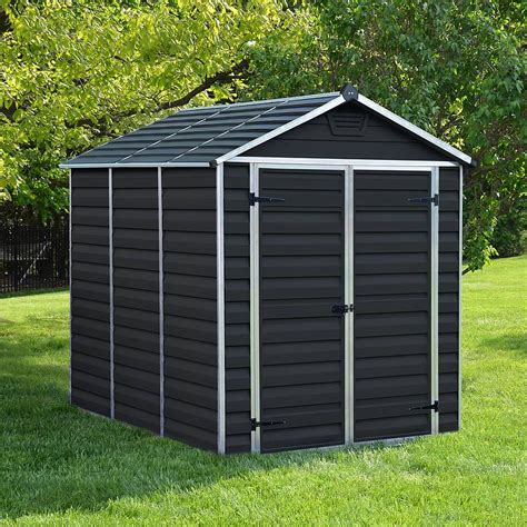 Palram 8x6 Midnight Grey Skylight Plastic Shed | Waltons | Plastic sheds, Insulated garden room ...