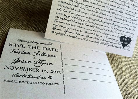 RUSTIC Save the Date Postcards Lyrical Love Collection - Etsy