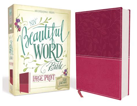 NIV, Beautiful Word Bible, Large Print, Imitation Leather, Pink: 500 ...