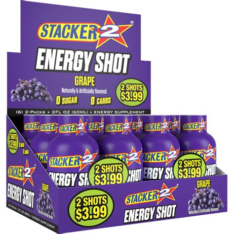 Stacker2 Energy Shots (12pk - 2 oz Bottles)