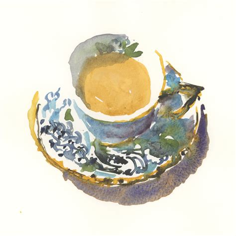 A watercolour teacup - Liz Steel : Liz Steel