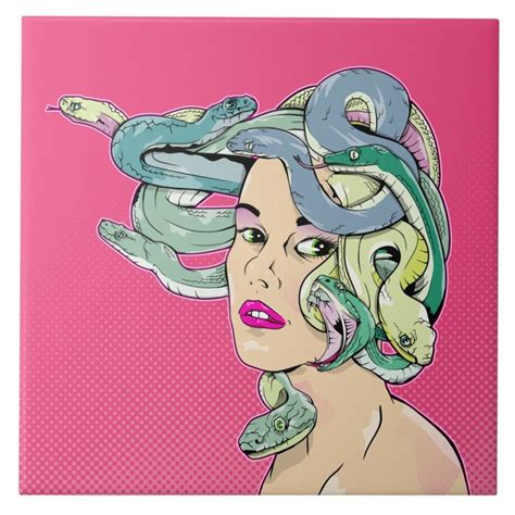 Medusa Snake Hair Ceramic Tile | Zazzle in 2022 | Medusa snake, Snake ...