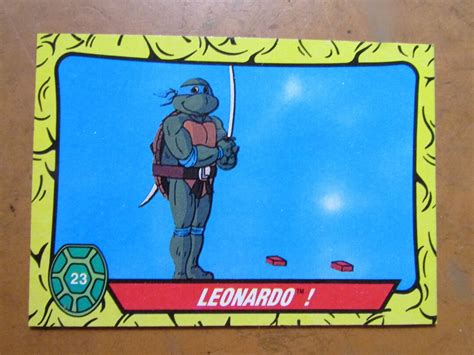 1989 TMNT Topps Teenage Mutant Ninja Turtles Trading Card 23 Leonardo Near Mint Free USA ...