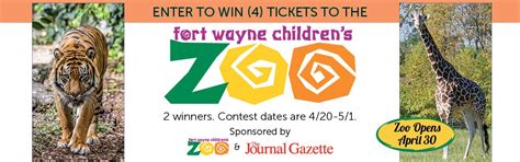 Enter to win (4) Fort Wayne Chlldren's Zoo tickets!