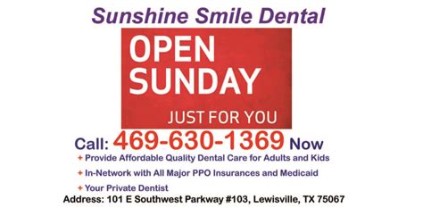 Sunday Dentist Lewisville - Sunshine Smile Dental at Lewisville