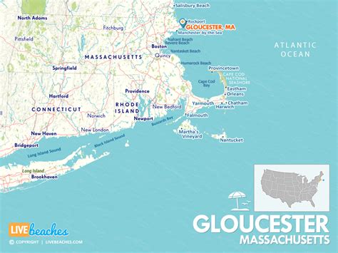 Map of Gloucester, Massachusetts - Live Beaches