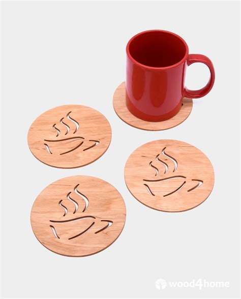 Cup Coasters Coffee Lover | Wood4home - Wooden Furnishings, Souvenirs, Jewelry, Toys