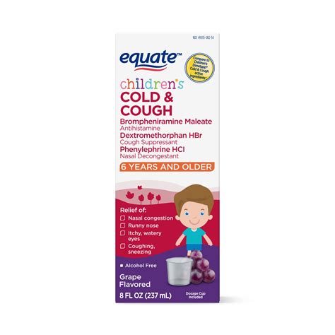 Equate Children's Cold and Cough, Red Grape Flavor, 8 oz - Walmart.com